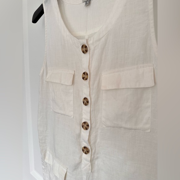 Rhythm 100% linen romper white size XS summer Revolve. Beach - Picture 6 of 11